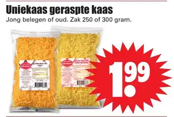 Dirk Uniekaas Geraspte Kaas 250-300g aanbieding