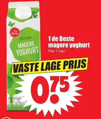 Dirk 1 de Beste magere yoghurt 1L aanbieding