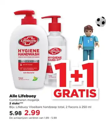 PLUS Alle lifebuoy 250 ml aanbieding