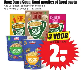 Dirk Unox Cup a Soup, Good Noodles of Good Pasta 3*61-87g aanbieding