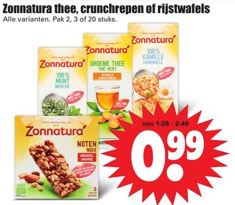 Dirk Zonnatura thee, crunchrepen of rijstwafels aanbieding