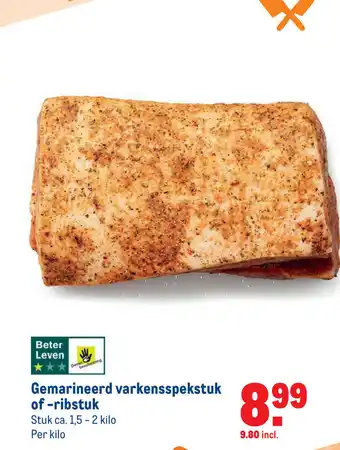 Makro Gemarineerd varkensspekstuk of- ribstuk aanbieding