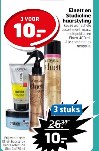 Trekpleister Elnett en Studioline haarstyling 400ml 3 stuks aanbieding