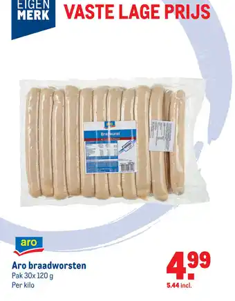 Makro Aro braadworsten 120 g aanbieding