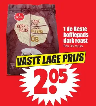 Dirk 1 de Beste koffiepads dark roast 36 stuck aanbieding