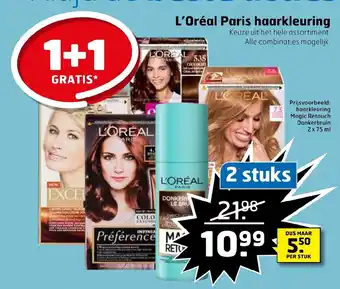 Trekpleister L'Oreal Paris haarkleuring 2x75ml aanbieding