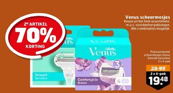 Trekpleister Venus scheermesjes 2x4-pak aanbieding