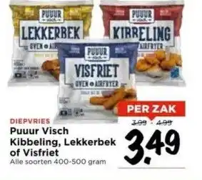 Vomar Voordeelmarkt Diepvries kibbeling, lekkerbek of visfriet aanbieding