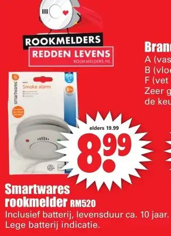 Dirk Smartwares rookmelder RM520 aanbieding