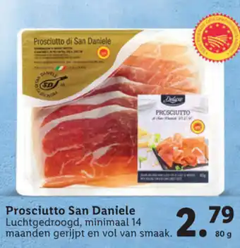 Lidl Delicieux Prosciutto San Daniele 80g aanbieding
