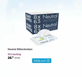 Plein.nl Neutral billendoekjes 41% korting aanbieding