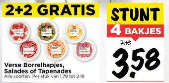 Vomar Voordeelmarkt Verse Borrelhapjes, Salades of Tapenades per stuk aanbieding