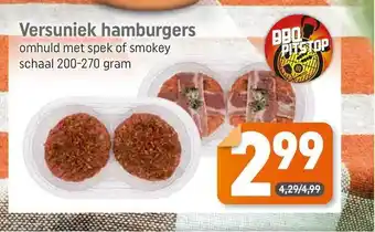 Dagwinkel Versuniek hamburgers omhuld met spek of smokey aanbieding