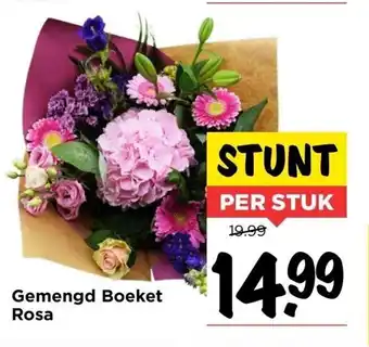 Vomar Voordeelmarkt Gemengd Boeket Rosa per stuk aanbieding