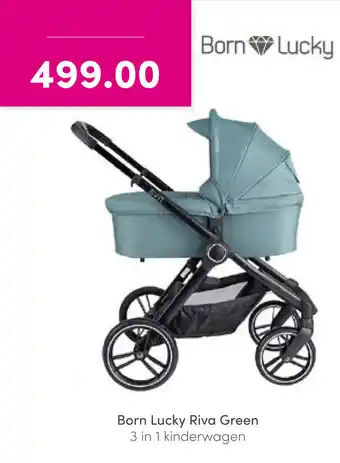 Baby & Tiener Born Lucky Riva Green 3 in 1 kinderwagen aanbieding