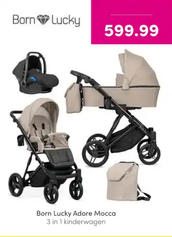 Baby & Tiener Born Lucky Adore Mocca 3 in 1 kinderwagen aanbieding