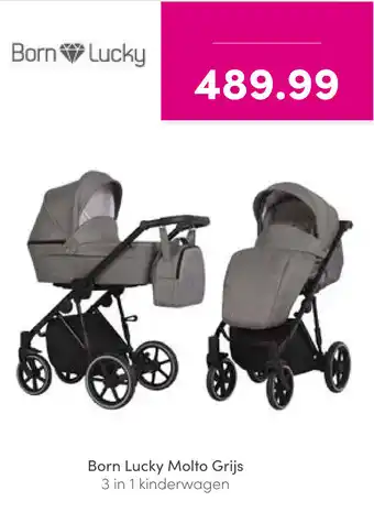 Baby & Tiener Born Lucky Molto Grijs 3 in 1 kinderwagen aanbieding