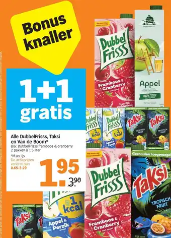 Albert Heijn Alle dubbelfrisss, taksi en van de boom* aanbieding