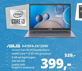 Paradigit Asus x415fa-ek129w aanbieding