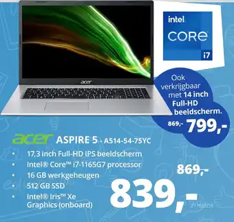 Paradigit Acer aspire 5-a514-54-75yc aanbieding