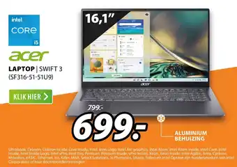 Expert Laptop Swift 3 (SF316-51-51U9) aanbieding