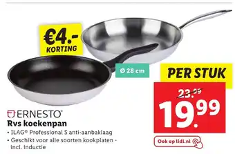 Lidl Ernesto Rvs koekenpan 28 cm aanbieding