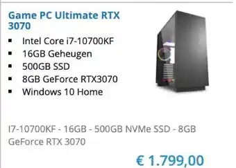 Hardware Expert Game PC Ulitmate RTX 3070 aanbieding