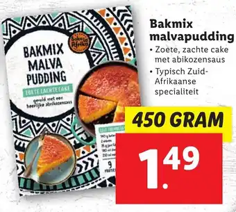 Lidl Bakmix malvapudding 450 gram aanbieding