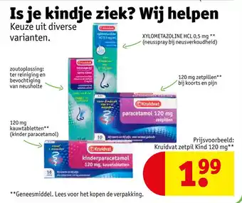 Kruidvat Kruidvat zetpil kind 120 mg** aanbieding