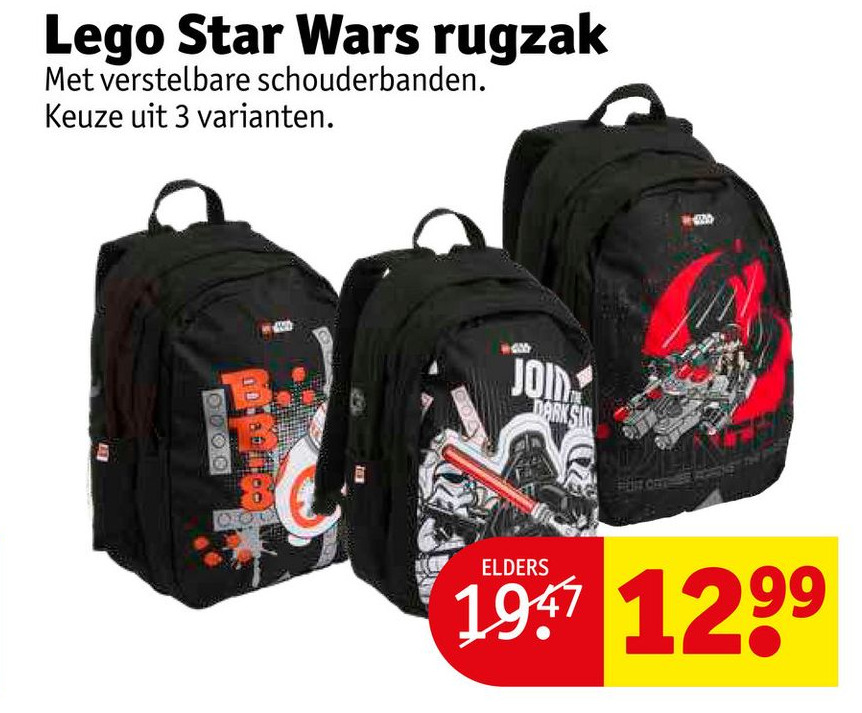 Kruidvat Lego star wars rugzak aanbieding