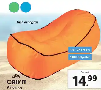 Lidl Crivit Airlounge 135 x 77 x 75 cm aanbieding