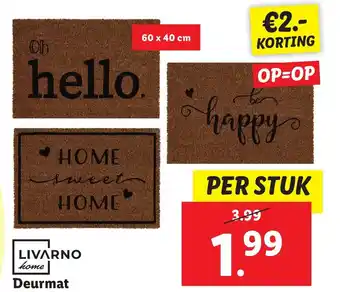 Lidl Livarno Home Deurmat 60 x 40 cm aanbieding