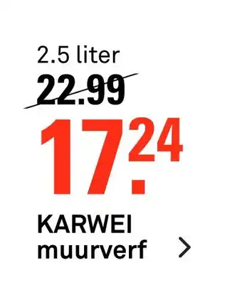 Karwei KARWEI muurverf 2.5 liter aanbieding