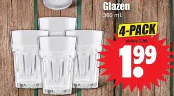 Dirk Glazen 360ml 4-pack aanbieding