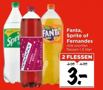 Vomar Voordeelmarkt Fanta, sprite of fernandes 1,5 liter aanbieding