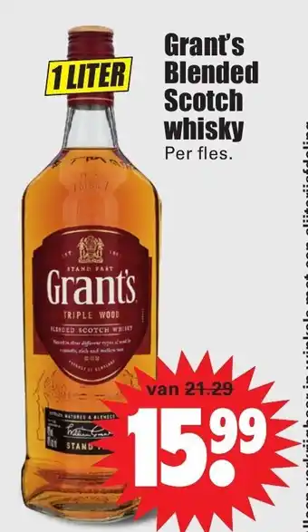 Dirk Grant's Scotch whisky 1L aanbieding