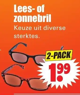 Dirk Lees- of zonnebril 2-pack aanbieding