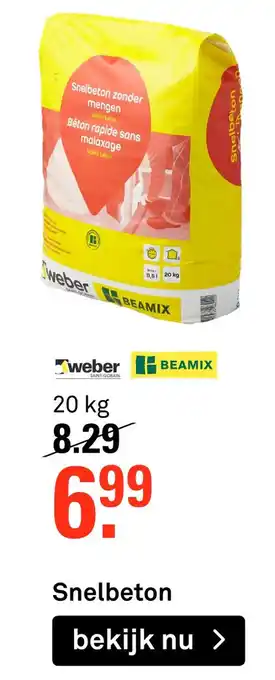 Karwei Snelbeton 20kg aanbieding