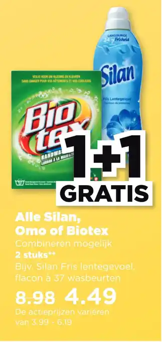 PLUS Alle silan, omo of biotex aanbieding