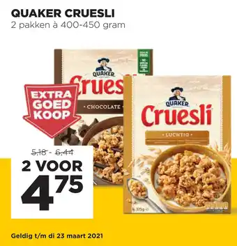 Jumbo Quaker Cruesli aanbieding