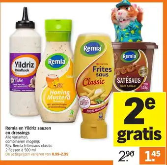 Albert Heijn Remia en Yildriz sauzen en dressings 2st aanbieding