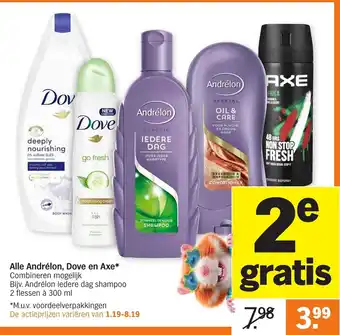 Albert Heijn Andrelon, Dove en Axe aanbieding