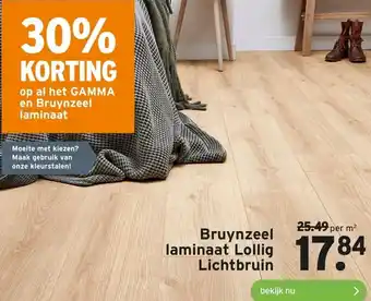 GAMMA Bruynzeel laminaat Lollig Lichtbruin aanbieding