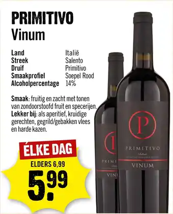 Dirck 3 Primitivo Vinum aanbieding