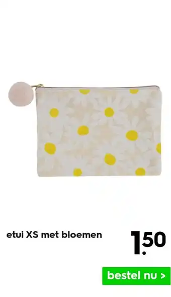 HEMA Etui xs met bloemen aanbieding