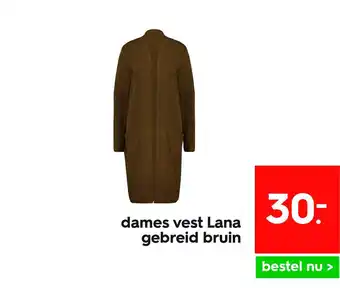 HEMA Dames vest lana gebreid bruin aanbieding