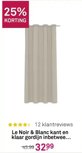 Karwei Le noir & blanc kant en klaar gordijn inbetween brinta (1223) 140x270 cm aanbieding