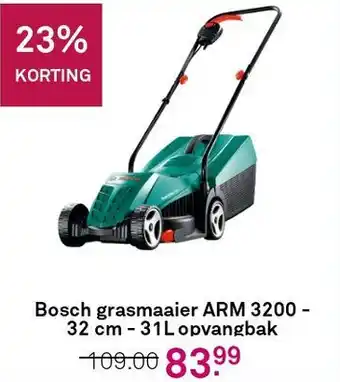 Karwei Bosch grasmaaier arm 3200 - 32 cm - 31l opvangbak aanbieding