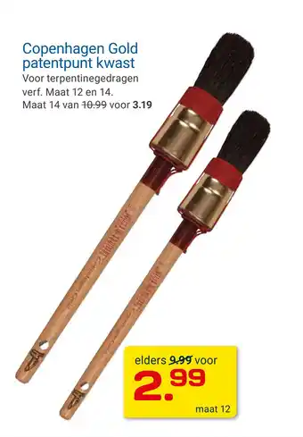 Kluswijs Copenhagen gold patentpunt kwast aanbieding