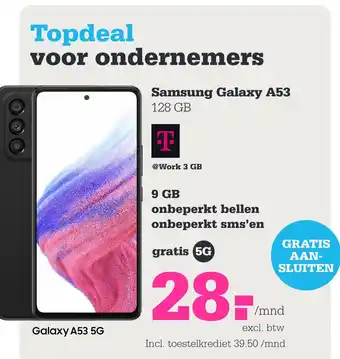 Telecombinatie Samsung galaxy a53 aanbieding